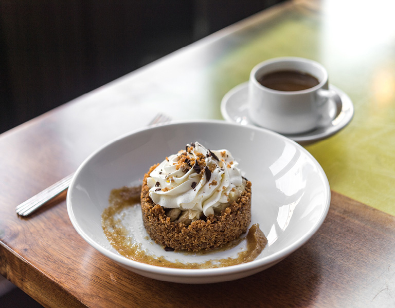 Banana cream pie served at Patina 250 in downtown Buffalo, NY
