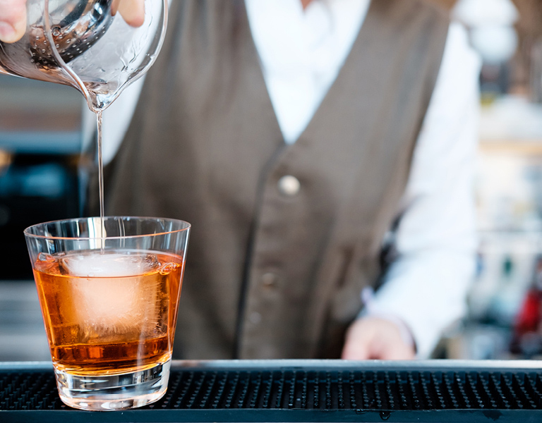 A cocktail is poured at Patina 250 in downtown Buffalo, NY