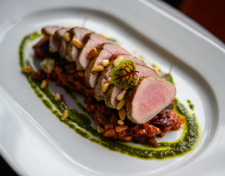 Roasted Berkshire Pork Tenderloin served at Patina 250 in downtown Buffalo, NY