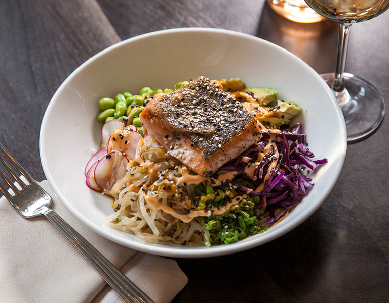 Salmon entrée served at Patina 250 in downtown Buffalo, NY